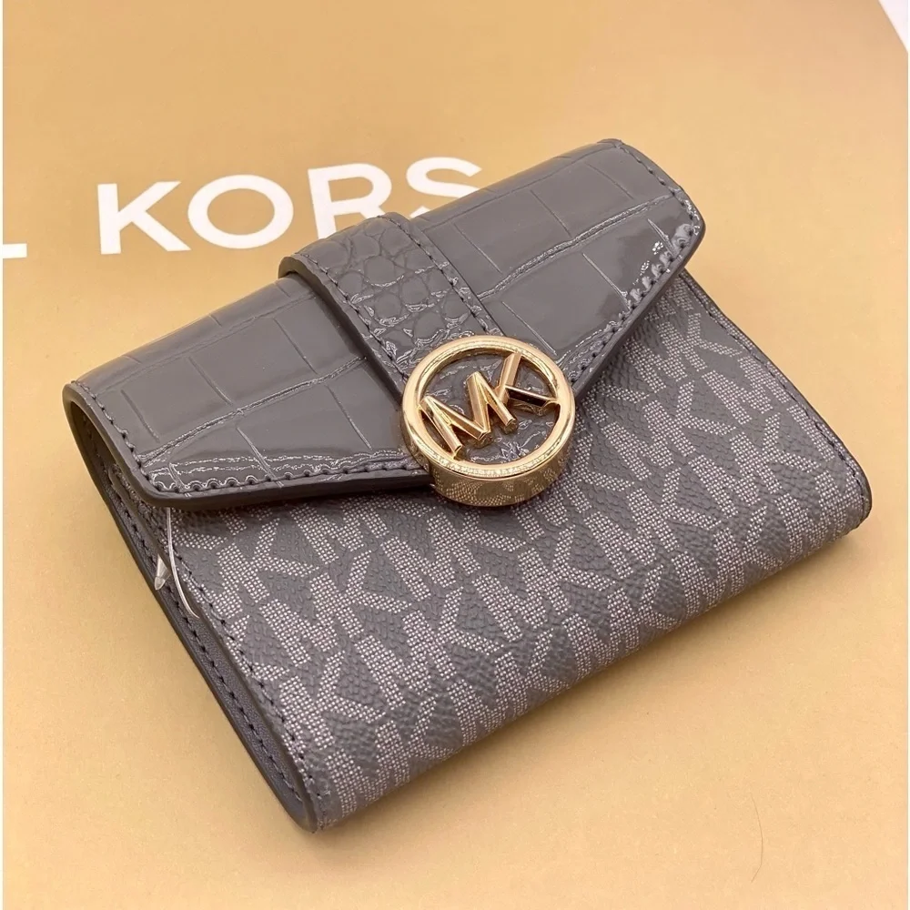MICHAEL KORS CARMEN MEDIUM WALLET HEATHER GREY MULTI